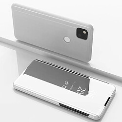 Coque en TPU + PU voir la surface du miroir de la fenêtre argent pour votre Google 4A