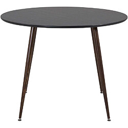 Avis Venture Home Table de repas ronde Plaza 100 cm noir et noyer.