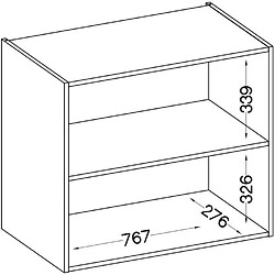 Cstore Meuble haut 2 portes basculantes - L 80 x P 31,6 x H 72 - Gris mat - LASSEN pas cher