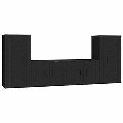 Maison Chic Ensemble de meubles TV 4 pcs pour salon - Noir Bois d'ingénierie -MN83798