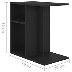 vidaXL Table d'appoint Noir 50x30x50 cm Bois d’ingénierie pas cher