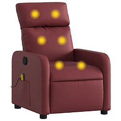 vidaXL Fauteuil de massage inclinable Rouge bordeaux Similicuir