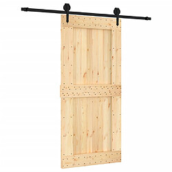 vidaXL Porte coulissante et kit de quincaillerie 95x210 cm pin massif