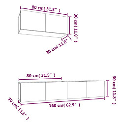 vidaXL Ensemble de meubles TV 3 pcs Chêne sonoma Bois d'ingénierie pas cher