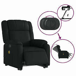 Maison Chic Fauteuil Relax pour salon, Fauteuil inclinable de massage électrique noir similicuir -GKD22154 pas cher