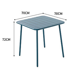 Concept Usine Table de jardin 4 places carrée en acier bleu BERGAM