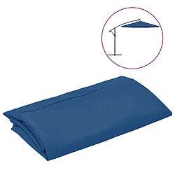 vidaXL Tissu de remplacement pour parasol déporté bleu azuré 300 cm