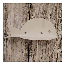 BATELA Etagère murale en métal blanc Poisson (Lot de 2).