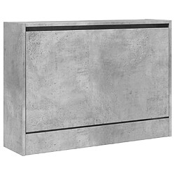 Avis vidaXL Armoire à chaussures gris béton 80x21x57 cm bois d'ingénierie