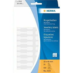 Herma 2510 Étiquettes bijouterie 10 x 49 mm carton 600 pièces Blanc