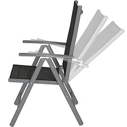 Acheter Tectake Lot de 8 chaises de jardin pliantes en aluminium - noir/anthracite