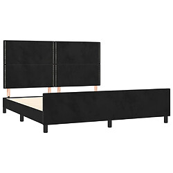 Acheter Maison Chic Lit adulte - Cadre Structure de lit avec tête de lit Contemporain Noir 180x200 cm Velours -MN42498