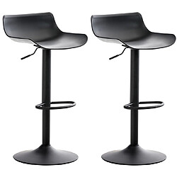 Decoshop26 Lot de 2 tabourets de bar pivotant design moderne plastique noir 10_0000317