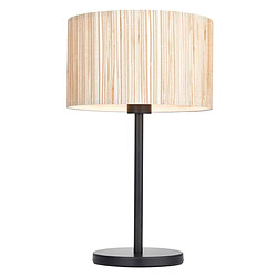 Endon Lampe de table complète, jonc de mer naturel, noir mat