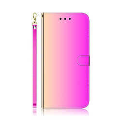 Etui en PU retournement de surface semblable à un miroir avec support rose pour votre Samsung Galaxy A81/Note 10 Lite