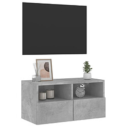 Acheter vidaXL Meuble TV mural gris béton 60x30x30 cm bois d'ingénierie