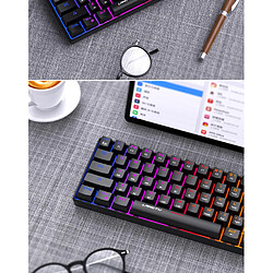 Acheter Gengyouyuan Wolf Way 2.4G Bluetooth Trois Modes 61 Clavier Axe Bleu Vrai Clavier Mécanique Filaire Rétro-éclairé Gaming Sans Fil Clavier