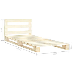 vidaXL Cadre de lit de palette sans matelas 90x200 cm bois pin massif pas cher