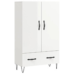 vidaXL Buffet haut blanc brillant 69,5x31x115 cm bois d'ingénierie