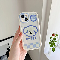 GUPBOO Étui pour iPhone13 Étui de téléphone pour chien Blue Plaid Line Soft