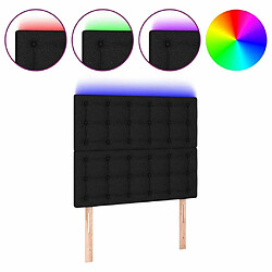 Maison Chic Tête de lit scandinave à LED,meuble de chambre Noir 80x5x118/128 cm Tissu -MN80476