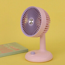 (Rose) Petit Ventilateur de Bureau Chargement Usb Ventilateur Portable à Cinq Pales De Refroidissement Par Brise Puissant