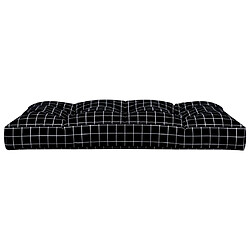 Acheter vidaXL Coussin de palette motif à carreaux noir 120x80x12 cm tissu