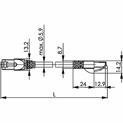 Telegärtner Telegartner MP8 FS 500 - Patch-Kabel - RJ-45 (M) - RJ-45 (M) - 25cm - SFTP - CAT 6a - verseilt, mit Knickschutz - Schwarz (L00000A0235) pas cher