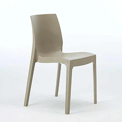 Avis 22 Chaises Rome Grand Soleil en polypropylène empilables pour bar et café, Couleur: Beige