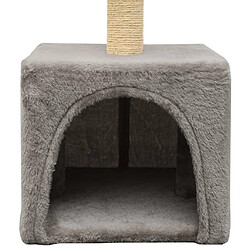 Acheter Helloshop26 Arbre à chat griffoir grattoir niche jouet animaux peluché en sisal 55 cm gris 3702078