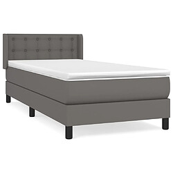 Maison Chic Lit Adulte - Lit simple Lit à sommier tapissier avec matelas moelleux - Meuble de Chambre - Gris 80x200 cm Similicuir -MN61126