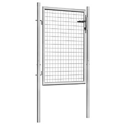 vidaXL Porte de jardin Acier galvanisé 105x150 cm Argenté