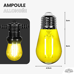 SkyLantern Lot de 10 Ampoules Guirlande Guinguette Led E27 jaune