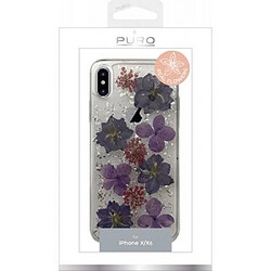 PURO Coque Semi-rigide avec Fleurs pour iPhone X/XS Transparent