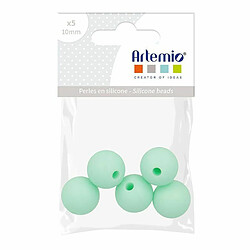 Avis Artemio 10 perles silicone rondes 10 mm - vert d'eau