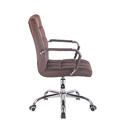 Avis Decoshop26 Fauteuil de bureau sur roulettes hauteur réglable pivotant accoudoirs en tissu marron 10_0002473