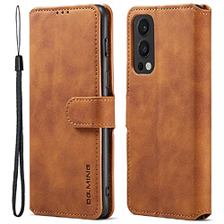 Etui en PU DG.MING style rétro avec support, marron pour votre OnePlus Nord 2 5G