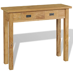 vidaXL Table console teck massif 90x30x80 cm