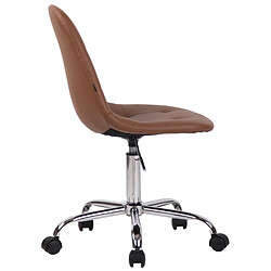 Avis Decoshop26 Chaise de bureau tabouret de travail sur roulettes dossier arrondie en PVC marron clair et métal chromé 10_0002634