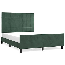 vidaXL Cadre de lit sans matelas vert foncé 140x190 cm velours