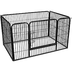 Helloshop26 Parc enclos en métal pliable pour chien animaux 122 x 78 x 69 cm noir 12_0000475