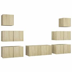 Maison Chic Ensemble de meubles TV 7 pcs | Banc TV Moderne pour salon | Meuble de Rangement - Chêne sonoma Aggloméré -MN58670