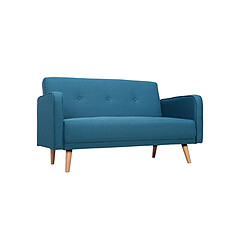 Miliboo Canapé scandinave 2 places bleu canard ULLA