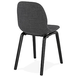 Acheter Alterego Chaise de salle à manger 'CELTIK' en tissu gris et pieds en bois noir