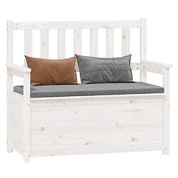 Avis vidaXL Banc Blanc 112,5x51,5x96,5 cm Bois de pin massif