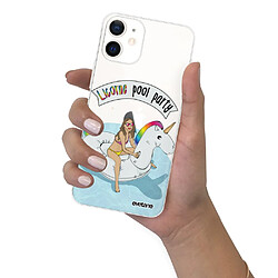 Coque iPhone 12 mini souple transparente Licorne Pool Party Motif Ecriture Tendance Evetane pas cher