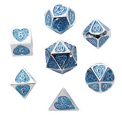 7 Pièces Métal Polyèdre Dés D4 D6 D8 D10 D12 D20 Jeu De Rôle Jeu I