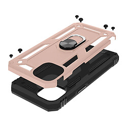 Avizar Coque pour iPhone 15 Plus Hybride Bague Magnétique Série ArmoRing Rose gold pas cher