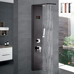 Arati Bath And Shower Colonne de douche avec pommeau en cascade panneau et mélangeur Rapolano, Couleur: Noir