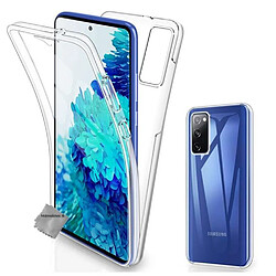 Htdmobiles Coque silicone gel fine 360 integrale (avant et arriere) pour Samsung Galaxy S20 FE 5G + verre trempe - TRANSPARENT